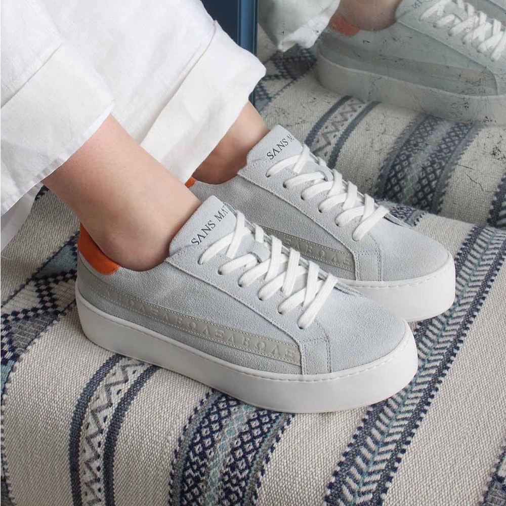 Sans Matin The Zoya Luxury Suede Platform Trainer Sneaker - Picture 2 of 12